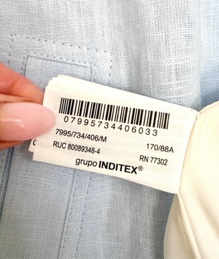 Cazadora bomber de lino, azul cielo, M, Zara