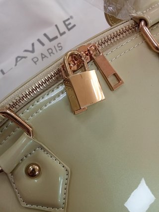 Borsa Laville Paris Beige Oro Vernice