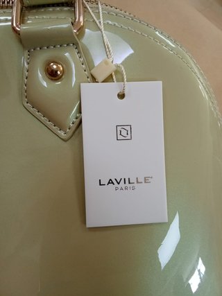 Borsa Laville Paris Beige Oro Vernice