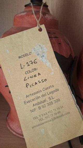 Lámpara de barro estilo Picasso