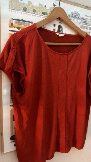 Camiseta manga corta color teja