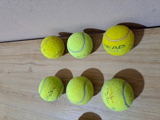 Lotto 7 palline da tennis Head usate