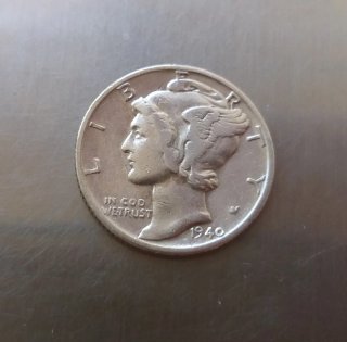 Moneda Plata One Dime 1940