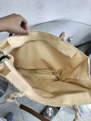 Bolso de rafia beige