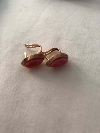 Pendientes Oro y Coral Antiguos