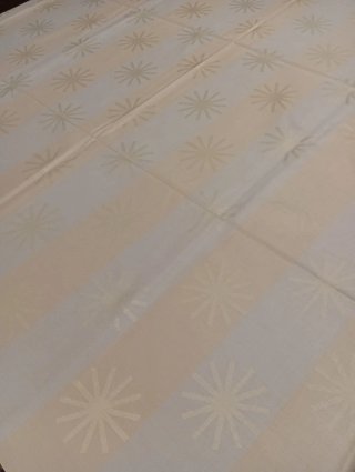 Tovaglia fiandra beige e grigio chiaro