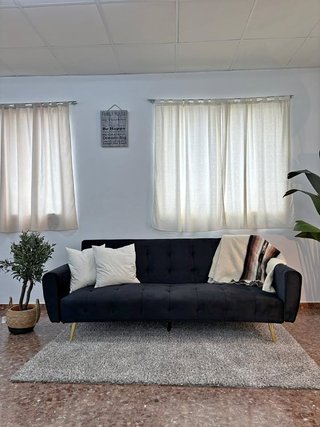 Sofá Cama Negro 3 Plazas Terciopelo