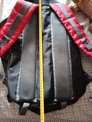 Mochila Trekking Hombre Roja y Gris