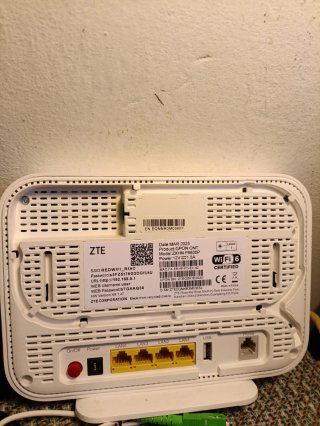Router ZTE ZXHN F6600P WiFi 6 ONT GPON integrado