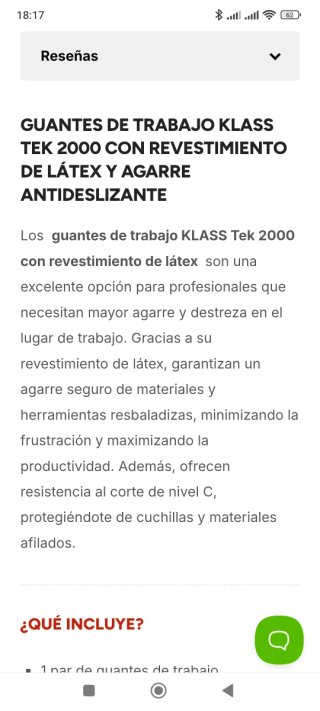 Guantes anticorte Talla 9 Tek 2000 14 pares talla9