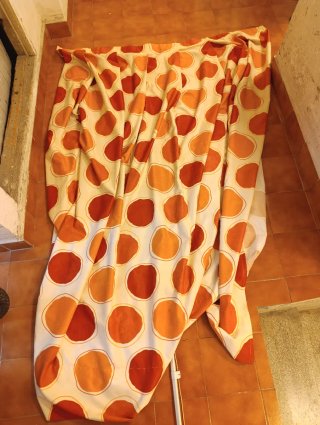 Set di panni e cuscini giapponesi, con barra per tende