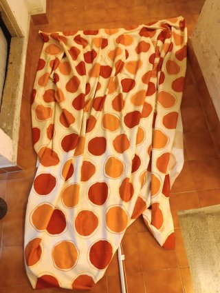 Set di panni e cuscini giapponesi, con barra per tende