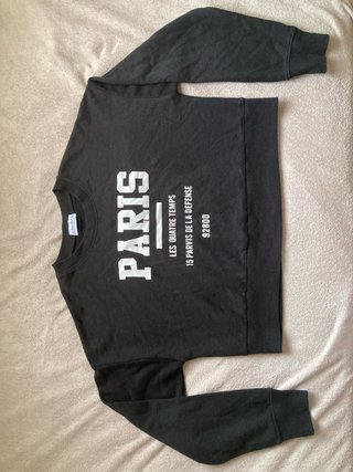 Sudadera Pull&Bear negra letras blancas