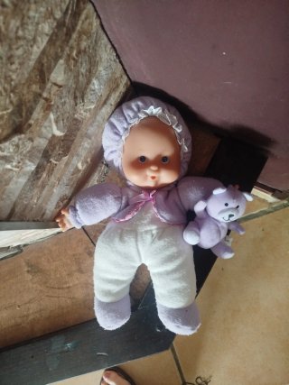 Peluche Bebé Lila con Osito