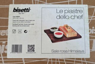 Piastra Sale Rosa con Base Legno e 2 Ciotole