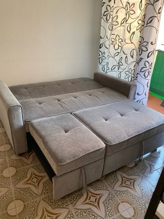 Sofá Cama Chaise Longue Gris