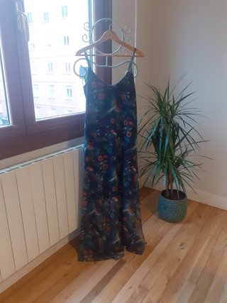 Vestido azul largo de tirantes