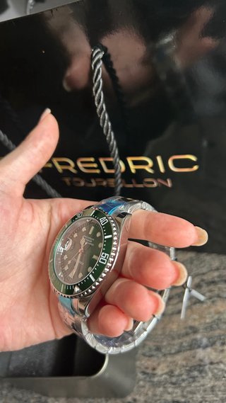 Reloj Frederic Tourbillon Verde y Plateado