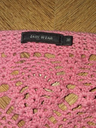 Chaqueta crochet rosa talla M