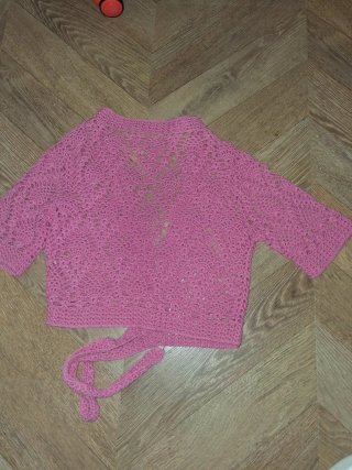 Chaqueta crochet rosa talla M