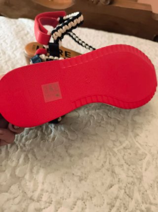 Sandalias Menbur Rojas y Blancas