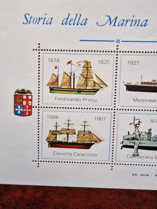 Foglietto francobolli Storia della Marina Italiana