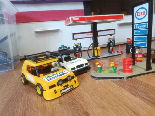 Lote Playmobil Vintage Gasolinera y Coches