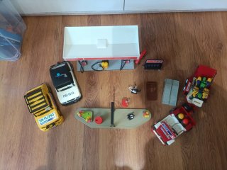 Lote Playmobil Vintage Gasolinera y Coches