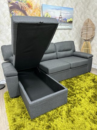 NUEVO - Sofa Cama con Arcon Y Chaise Reversible