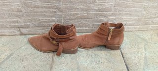 Botines de ante mujer marrones