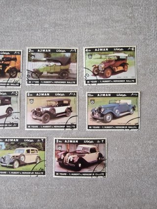 Serie francobolli Ajman auto d'epoca
