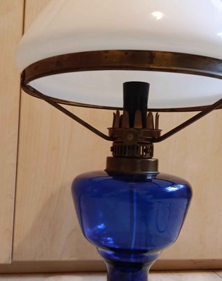 Lámpara de colección azul y blanca