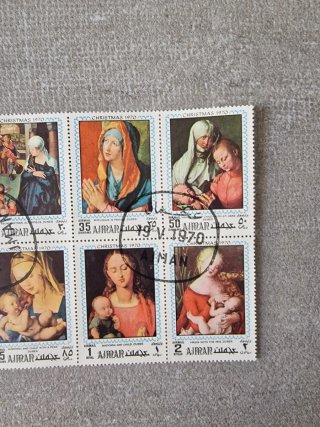 Foglietto francobolli vintage Natale 1970