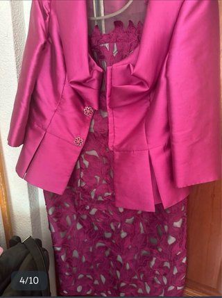 Vestido de fiesta rosa y morado