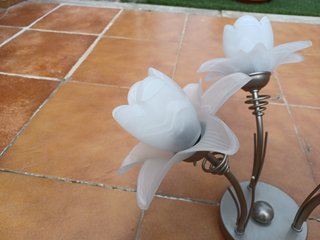 Lámpara techo 3 brazos flor nueva