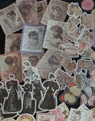 Kit Adesivos Scrapbooking Papéis Vintage