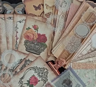 Kit Adesivos Scrapbooking Papéis Vintage