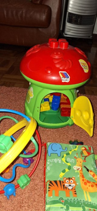 Lote Juguetes Bebé: Hongo, Elefante, Sonajero