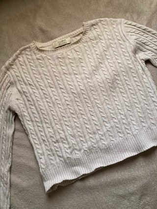 Jersey de lana trenzado Pull&Bear beige