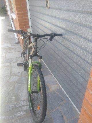 Bicicleta Rockrider Gris y Verde