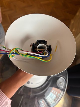 Ventilador-lampara de techo blanco