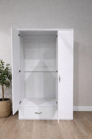 Armario Blanco 3 Puertas y Cajón