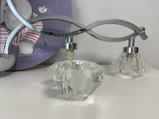 Lámpara colgante cristal y acero