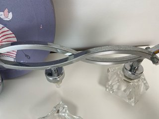 Lámpara colgante cristal y acero