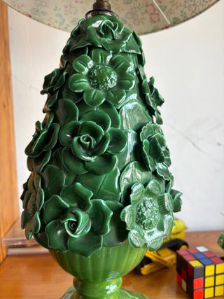Lámpara de cerámica Manises floral