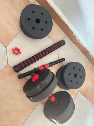 Juego de pesas y mancuernas ajustables
