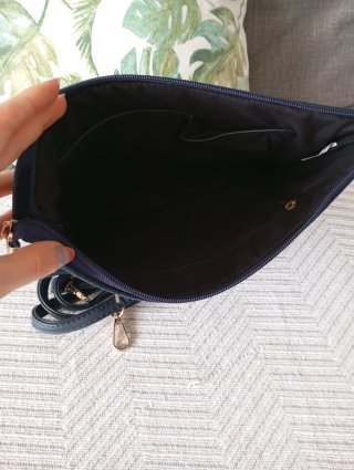 Bolso de antelina azul noche