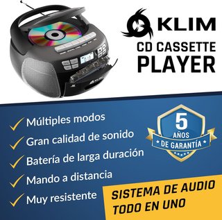 Radio CD KLIM con cassette, Bluetooth y USB