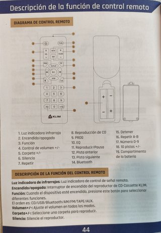 Radio CD KLIM con cassette, Bluetooth y USB