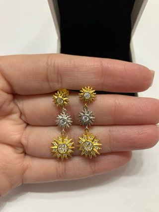 Pendientes Sol dorad y Plata pandora con caja